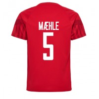 Koszulka piłkarska Dania Joakim Maehle #5 Strój Domowy MŚ 2022 tanio Krótki Rękaw